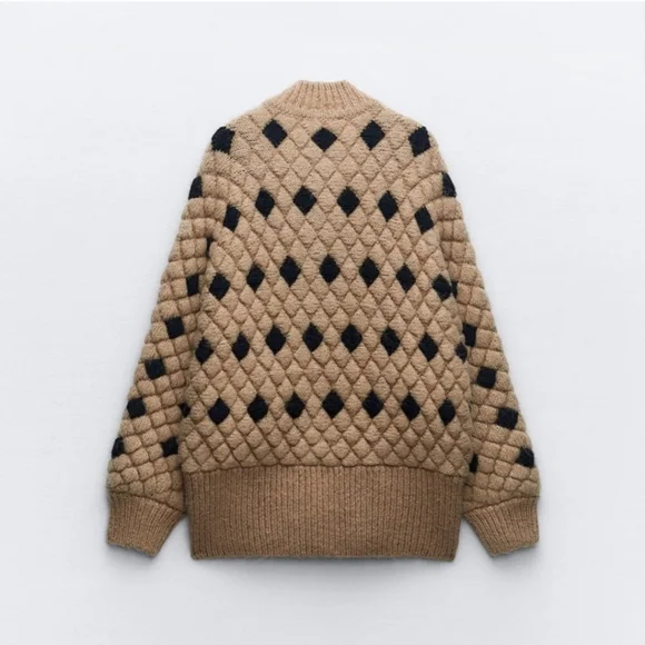 ❌️SOLD❌️STRUCTURED KNIT CARDIGAN TAUPE BROWN SIZE S - Picture 14 of 16